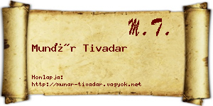 Munár Tivadar névjegykártya